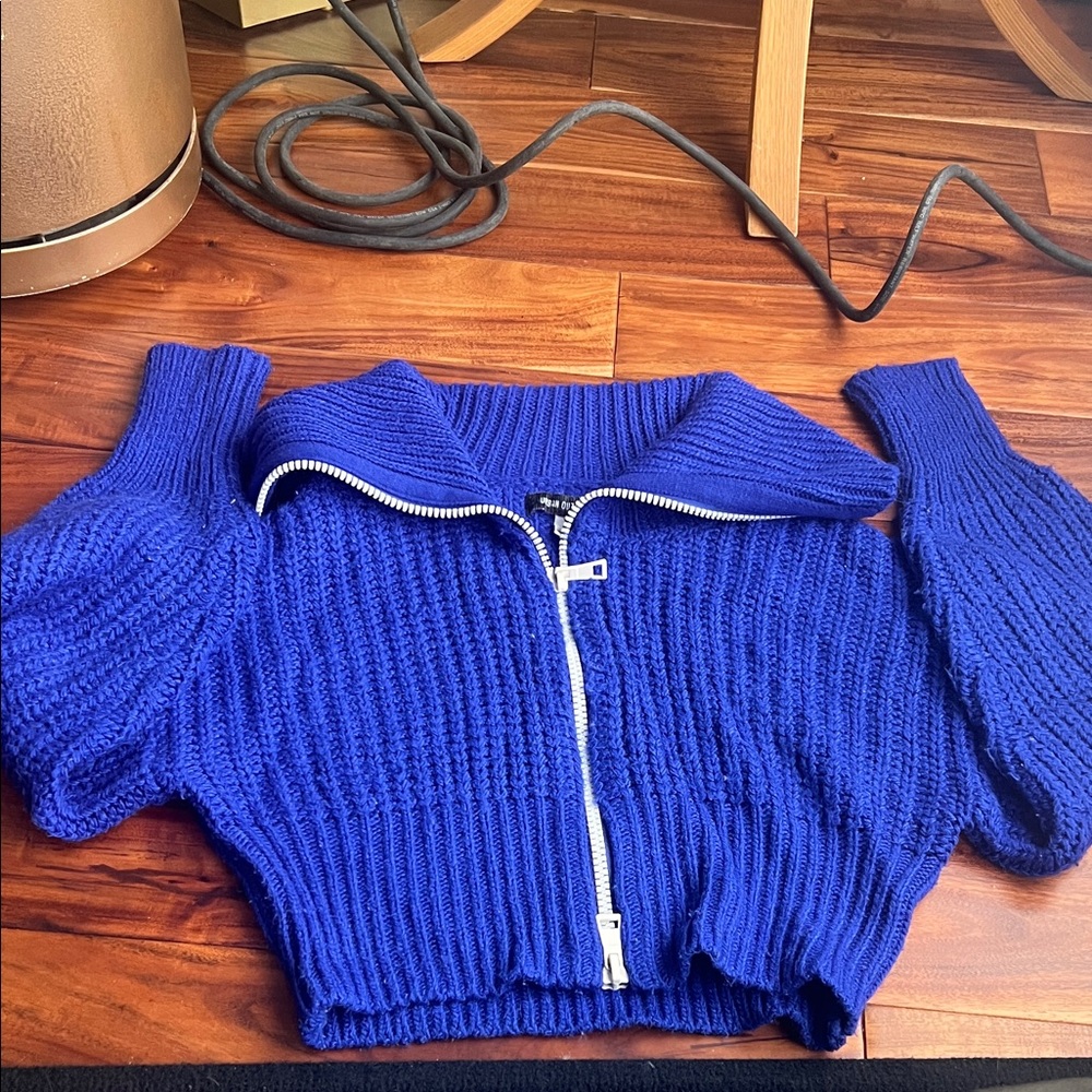 Urban Outfitters Royal Blue Off-the-Shoulder Sweater